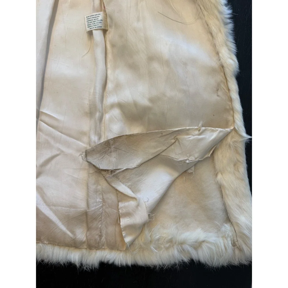 Vintage Faux rabbit Coat Girls Pom Pom Buttons Winter Outerwear‎ Cozy Chic Party - Picture 13 of 16